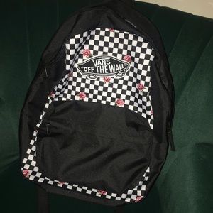 Vans checkered rose embroidered backpack